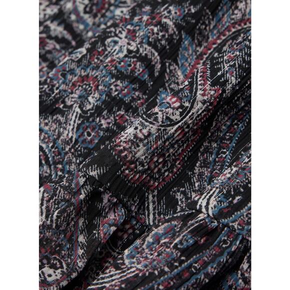 NEW Aritzia Little Moon SOL Multicolor Paisley Flutter Sleeve Belt Mini Dress M - Picture 13 of 13